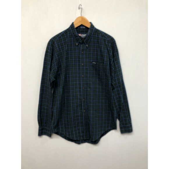 Chaps Ralph Lauren Men Long Sleeve Button Up Shirt Size Medium Plaid B293 -1 - Picture 1 of 15